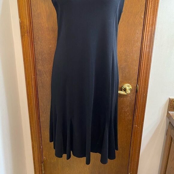 Exclusively Misook Black Acrylic Dress Size Medium - Picture 2 of 11
